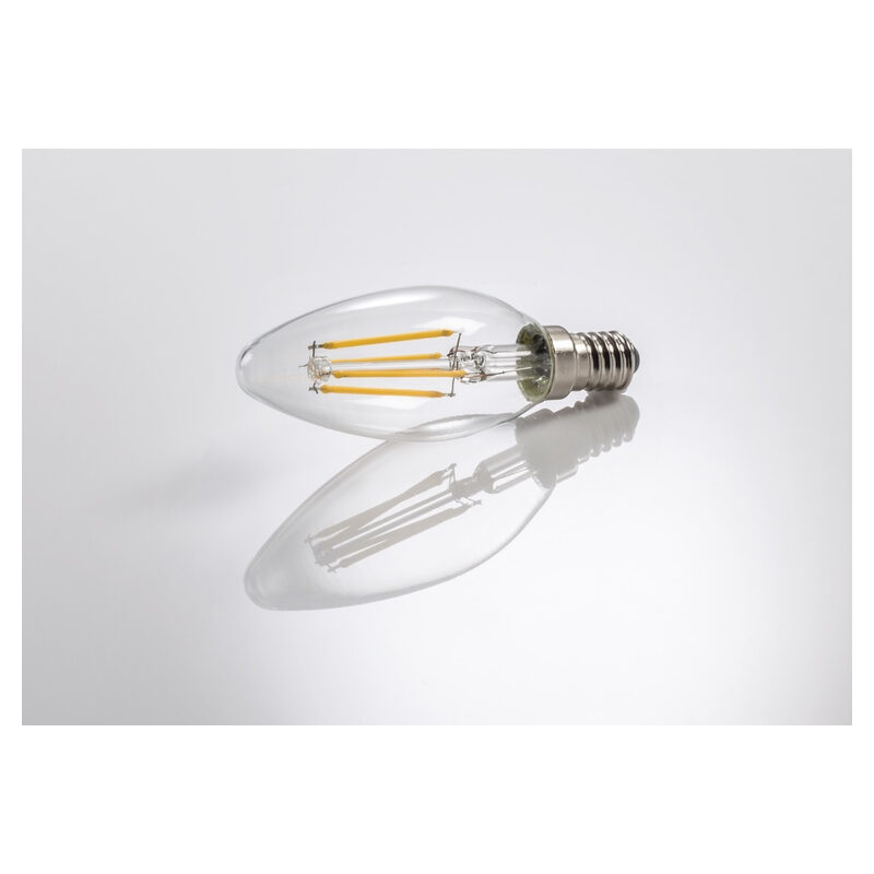 Xavax LED-Kerzenlampe Filament, E14, 470lm, 4W ersetzt 40W, 2 Stk., Warmweiß
