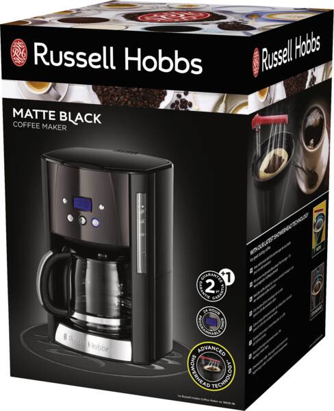 Russell Hobbs Filterkaffeemaschine Matte Black Digitale Glas Schwarz-Matt