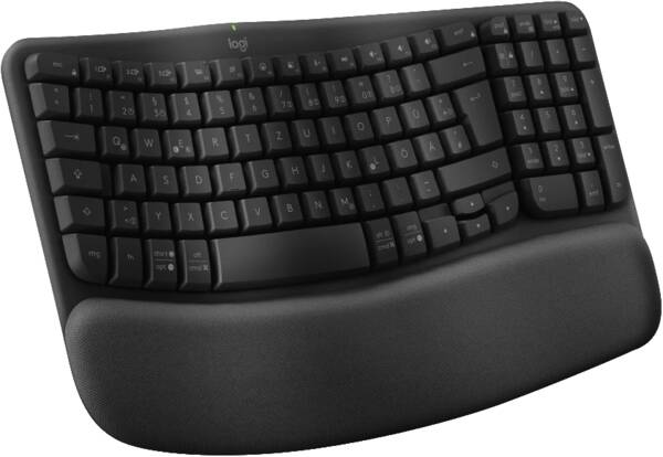 Logitech Tastatur Wave Keys Kabellose ergonomische Tastatur Grafit
